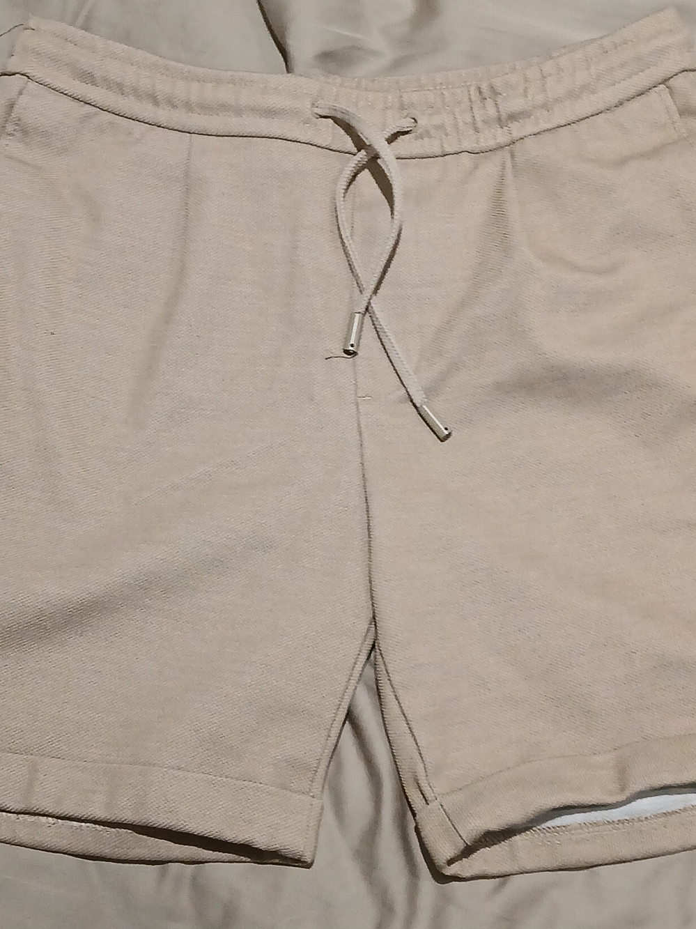 Zara Men's Drawstring Shorts — Light Beige